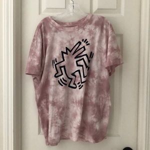 NWOT Keith Haring Pink Tie-Dye Top